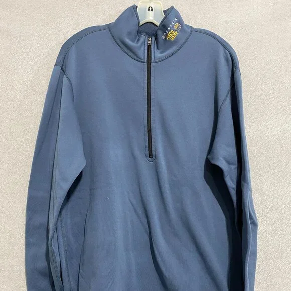 Mountain Hardwear Blue 1/4 Zip Fleece Pullover Mens L USA Made Outdoor Jacket - Picture 1 of 9